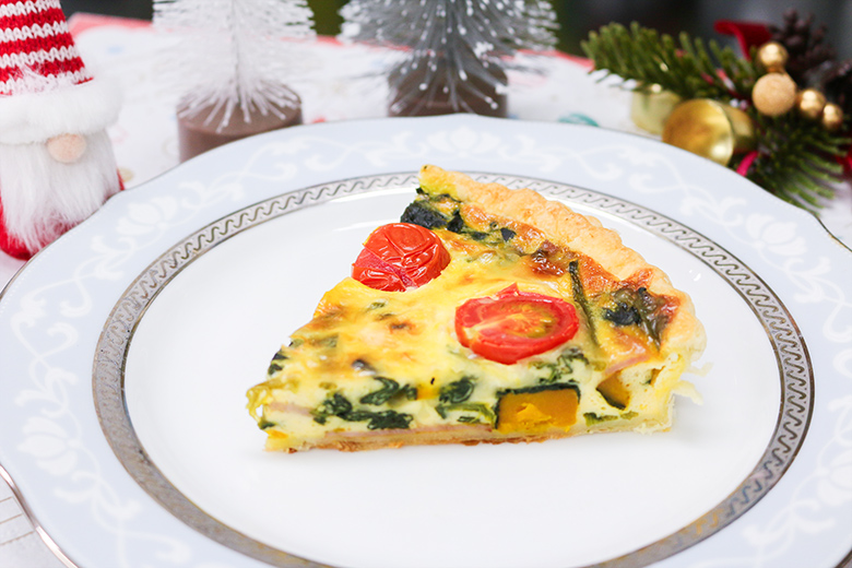 かぼちゃとほうれん草のみそキッシュ